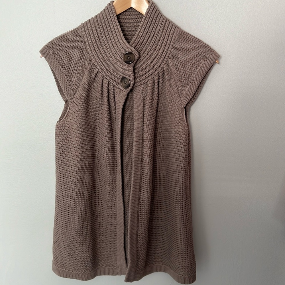 Soft Ann Taylor Mock Sleeve Sweater Cardigan